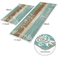 thumbnail image 2 of MeyJey Kitchen Rug Set of 2, Anti Fatigue Kitchen Mat 2 Pieces, Non Skid Waterproof Cushioned Floor Mat and Runner Rug, 17"x28"x0.4"+17"x48"x0.4", Teal/Brown, 2 of 6