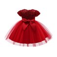 thumbnail image 1 of EGNMCR Vêtements pour Bébé Fille Jupe Longue Bébé Fille Robe de Performance Princesse Nœud Papillon Jupe Robe, 1 of 2