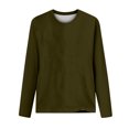 thumbnail image 3 of AherBiu Womens Long Sleeve Tops Crewneck Basic Layer Top Tee Tshirts Solid Color Dailywear, 3 of 4