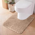 thumbnail image 4 of Toilet Rugs U Shaped Washable,Toilet Floor Mats U Shape,Thin Toilet Rugs Non Slip Absorbent Quick Dry Low Pile Toilet Mat,Microfiber Bathroom Rugs,Shaggy Bath Mat,Contour Bathroom Mats Toilet Base, 4 of 9