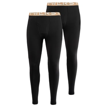 INNERSY Men's Lightweight Thermal Underwear Pants Long Johns Pants Base Layer 2-Pack(X-Large,Black)