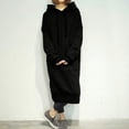 thumbnail image 1 of Nouvelle Robe à Capuche Longue Ample pour Femmes, Unie, Manches Longues, Poches, Fente, Décontractée, Chaude, Chandails à Capuchon, 1 of 7