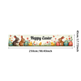 thumbnail image 3 of Adorable Bunny Chick Easter Banner with Flowers Eggs Background Party Decorations Photo Props Easter Celebration Spring Festival Home Decor, 3 of 4