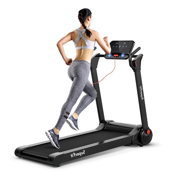 Gymax Folding 2.25HP Electric Treadmill Running Machine w/ LED Display Black