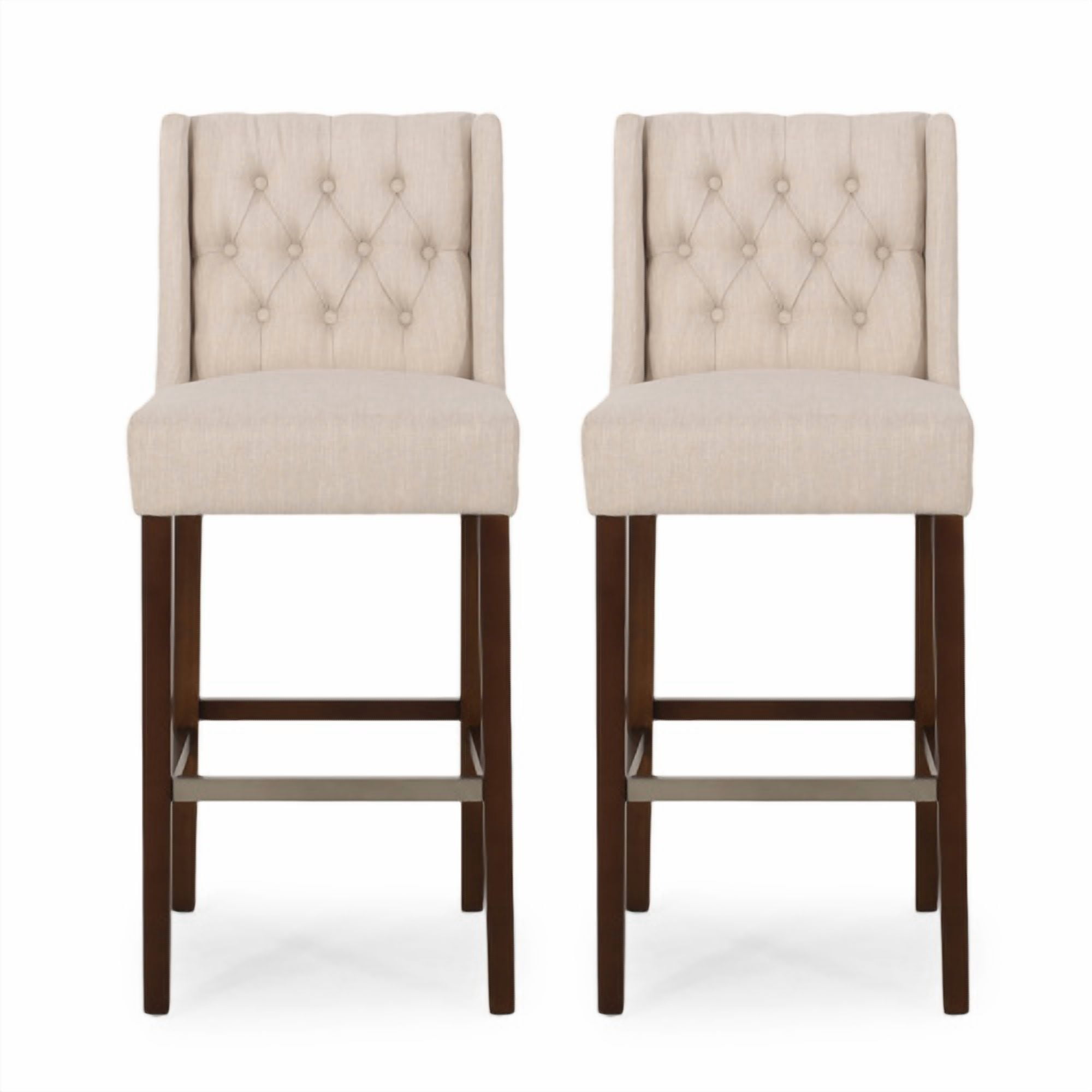 Noble House 30" Height Counter Stool Set of 2 High Density Fabric Seat