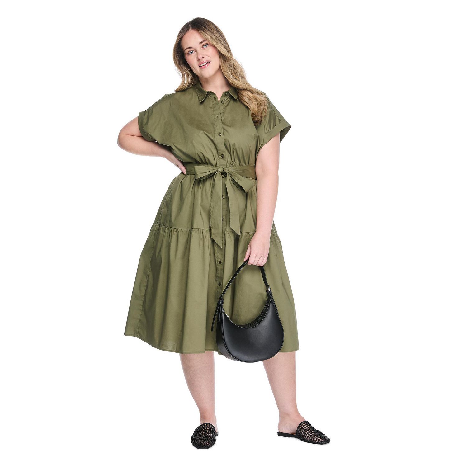 Robe chemise mi-longue Lane Bryant Plus pour femmes