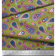 thumbnail image 2 of Soimoi Satin Silk Fabric Artistic Paisley Printed Fabric 1 Yard 42 Inch Wide, 2 of 3