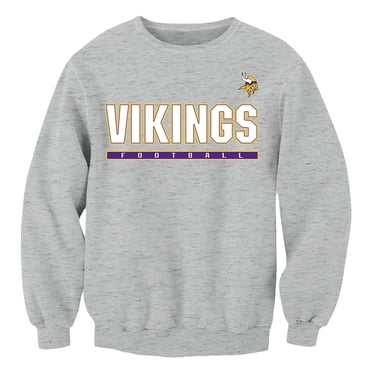 NFL Minnesota Vikings Block Text Sport-Grey Large Crew Fleece