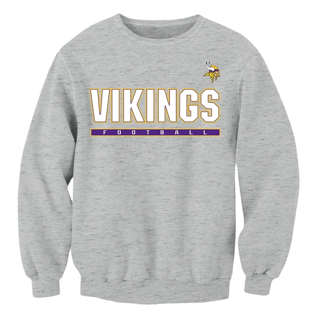 NFL Minnesota Vikings Texte Bloc Sport-Gris Moyen Molleton à Col Rond
