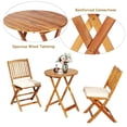 thumbnail image 3 of Pemberly Row 3PCS Patio Folding Bistro Set Cushioned Chair Conversation Cream, 3 of 8