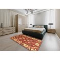 thumbnail image 4 of Ahgly Company Tapis d'Intérieur Carrés Abstraits Rouges Abstraits pour Aire, 7 Pieds Carré, 4 of 6