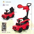 thumbnail image 3 of Costway 3 in 1 Ride on Push Car Mercedes Benz G350 Stroller Sliding Car w/ Canopy Red, 3 of 10