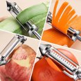 thumbnail image 4 of Stainless Steel Vegetable Peeler and Fruit Peeler | Multifunction Slicer and Shredder Tool | Kitchen Prep Gadget for Carrots Potatoes Cucumbers Apples, 4 of 9