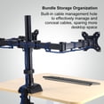 thumbnail image 4 of Support de Bras pour Moniteur Double PM50 - Support de Bureau en Alliage d'Aluminium Ajustable avec Rotation à 360°, Inclinaison et Réglage de la Hauteur pour Écrans de 17 à 32 Pouces, Installation à Pince en C, Gestion des Câbles, Capacité de 19,8 Lb -, 4 of 6