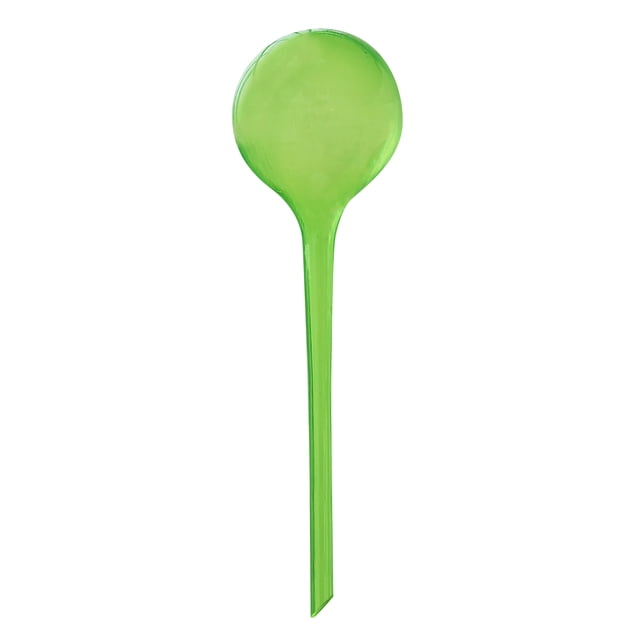 Expert Gardener Plant Watering Globe in green clear durable plastic with a round bulb and long tapered spike for automatic watering of indoor and outdoor potted plants, 200ml capacity, suitable for busy plant parents and vacationers.