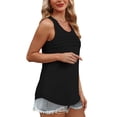 thumbnail image 4 of Besolor Womens Summer Sleeveless Shirts 2025 Casual Round Neck Tank Tops Loose Solid Color Basic Tee Plus Size, 4 of 7