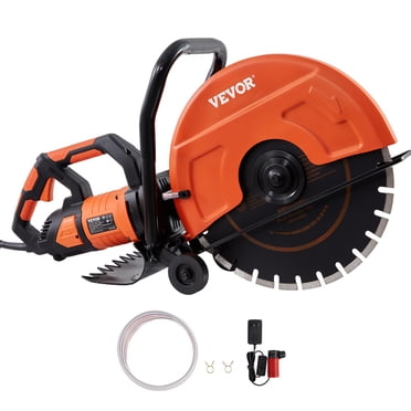 VEVOR Scie Électrique pour Béton, 16 Po, 3200 W Moteur 15 A Coupe-Scie Circulaire avec Profondeur de Coupe Réglable Max. 6 Po, Coupe-Scie à Disque Humide Comprend Conduite d'Eau, Pompe et Lame, pour Pierre, Brique