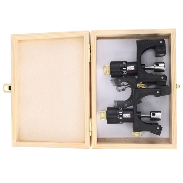 2X Calibreur de Lame de Raboteuse Réglable, Calibreur de Jig, Outil de Menuiserie, 2*Lame de Raboteuse, 1*Boîte en Bois, 1*Manuel d'Utilisation, Noir
