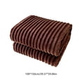 thumbnail image 3 of Coffee 100Cm All-Purpose Fleece Blanket Quick-Dry Ribbed Surface Microfiber Indoor Outdoor Use #02CJf, 3 of 6