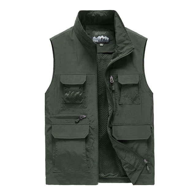Jackets for Men Mens Work Clothes Jacket Solid Color Stand Collar Multiple Pockets Outdoor Sports Photography Leisure Coat