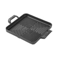 thumbnail image 3 of Lipstore Cast Iron Square Grill Pan Barbecue Grill Plate for Indoor Outdoor BBQ Steak 22x22cm, 3 of 8