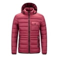 thumbnail image 2 of KIHOUT Men's Winter Coats Puffer Parka Jacket Soli Color Warm Windproof Coat with Hood, 2 of 9