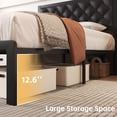 thumbnail image 4 of Homall Full Size Bed Frame with Headboard PU Leather Upholstered Bed Frame Platform,All Metal Slats Support Platform Bed Frame with Storage Space,Easy Assembly,Noise Free,No Box Spring Needed,Black, 4 of 7