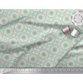 thumbnail image 2 of Soimoi Green Poly Georgette Fabric Mandala Geometric Print Fabric by the Yard 42 Inch Wide, 2 of 5