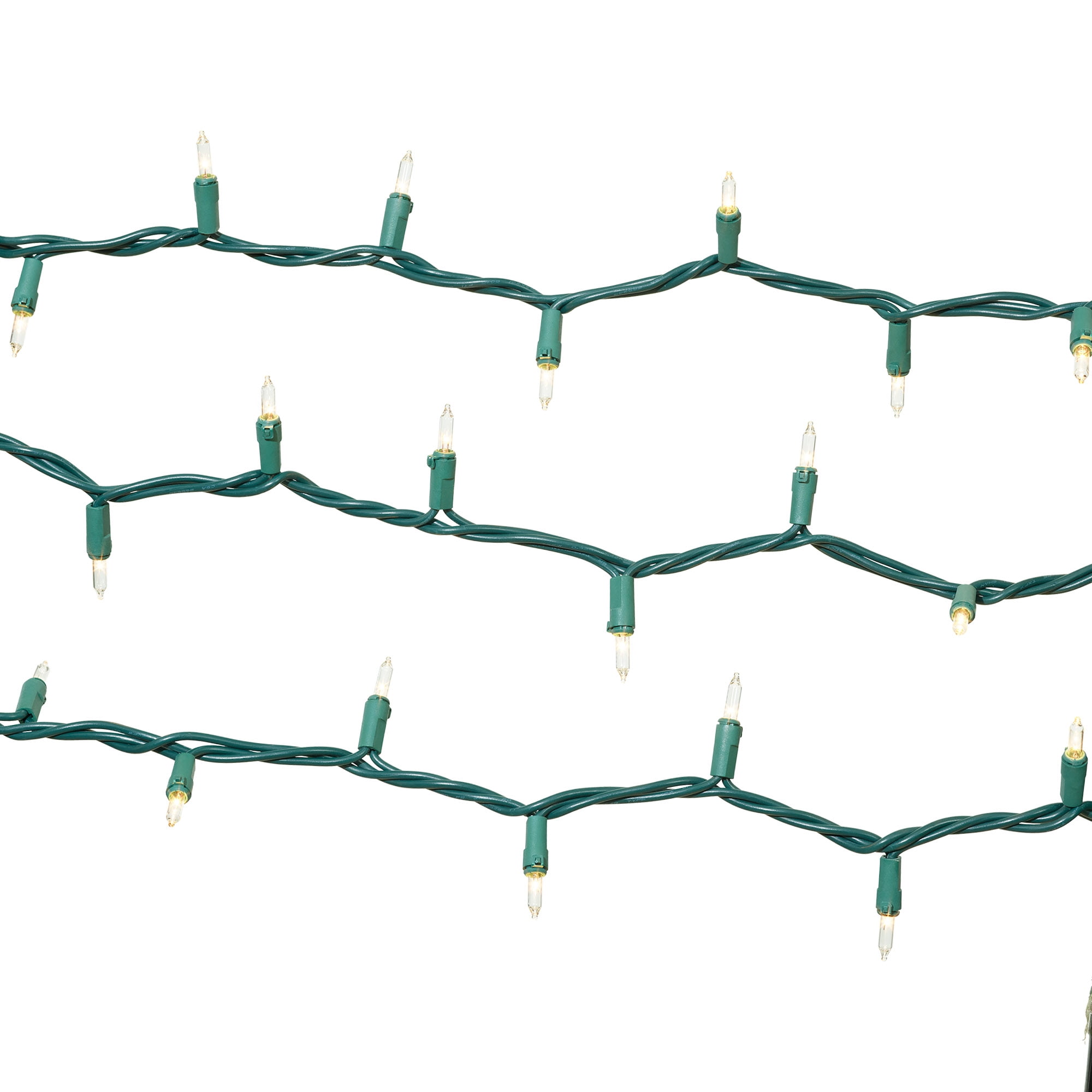 Mini guirlandes de Noël lumineuses dotées de 50 ampoules à incandescence de 9,9 pieds, transparentes, avec fil vert Holiday Time