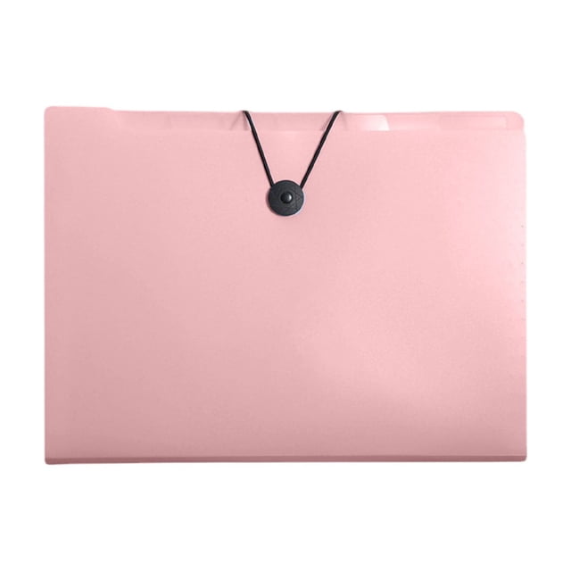 Btomtd Sac de Classement Accordéon A4 à 12 Compartiments, Grande Capacité, Sac de Rangement pour Feuilles de Test et Billets, Dossier de Classification de Bureau Transparent à Plusieurs Couches, Rose