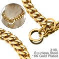thumbnail image 2 of GHSDFBB 18K Gold Dog Collar, Choke Cuban Dog Chain, Stainless Steel Slide Traning Chain., 2 of 5
