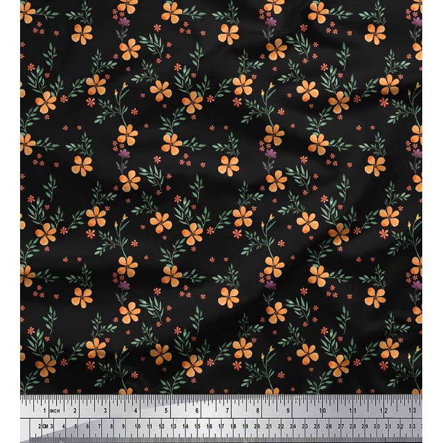 Soimoi Green Rayon Fabric Diamond Geometric Printed Fabric 1 Yard 56 Inch Wide