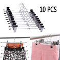 thumbnail image 2 of 10 Pcs Cintres en Acier Inoxydable Support à Pince Cintre Pantalon Ajustable Prise Pincée, 2 of 5