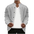 thumbnail image 2 of Weiqiqre Sweaters for Men Cable Knitted Warm Sweater Cardigan Thermal Button Down Closure Fall Winter Cardigan Stand-up Jacket, 2 of 4