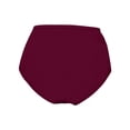 thumbnail image 3 of HNMKIU Women's High Waisted Swimsuit Bottom Full Coverage Bikini Basic Mid Waist Bathing Suit Wine,M, 3 of 4