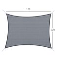 thumbnail image 3 of Outsunny 12 'Sun Shade Carré Voile, 3 of 10