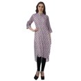 thumbnail image 3 of Moomaya Tunique en Coton à Manches Retroussables pour Femmes Kurti Imprimé Longueur Genou Kurta d'Été, 3 of 6