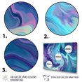 thumbnail image 3 of Designart Abstract framed wall art decor, Abstract framed wall art Print, Marble Fusion in Turquoise and Purple I , Turquoise Large Modern Gold framed wall art, 32x24 inches Gold Frame, 3 of 5