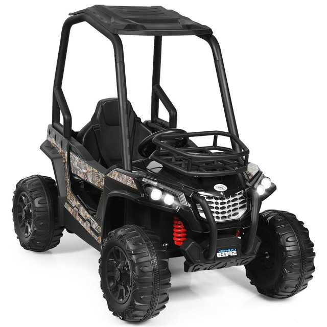 Gymax 12V Batter Powered Kids Ride on Car UTV Truck w/ Remote Control Music MP3 Black