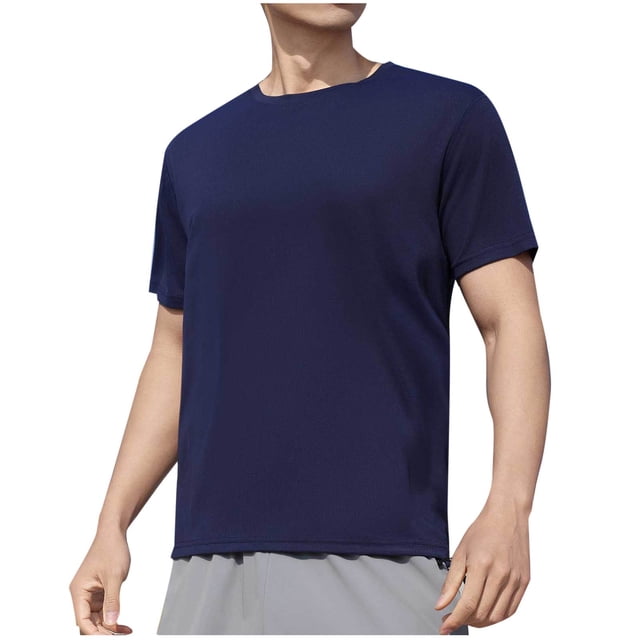Dagugfen Hauts pour Hommes Été Manches Courtes Col Rond Léger Décontracté T-Shirts Basiques Couleur Unie