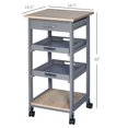 thumbnail image 3 of HOMCOM Slim Kitchen Island Rolling Trolley with Drawer and wheels, Grey, 3 of 10