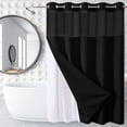 thumbnail image 2 of Rideaux de Douche pour Salle de Bain, Rideau de Douche Blanc Étoile Pleine Uni Double Grand Anneau Rideau de Douche Réversible pour Salles de Bain Tissu Polyester Robuste Rideaux de Douche Anneaux de Rideau de Douche, 2 of 6