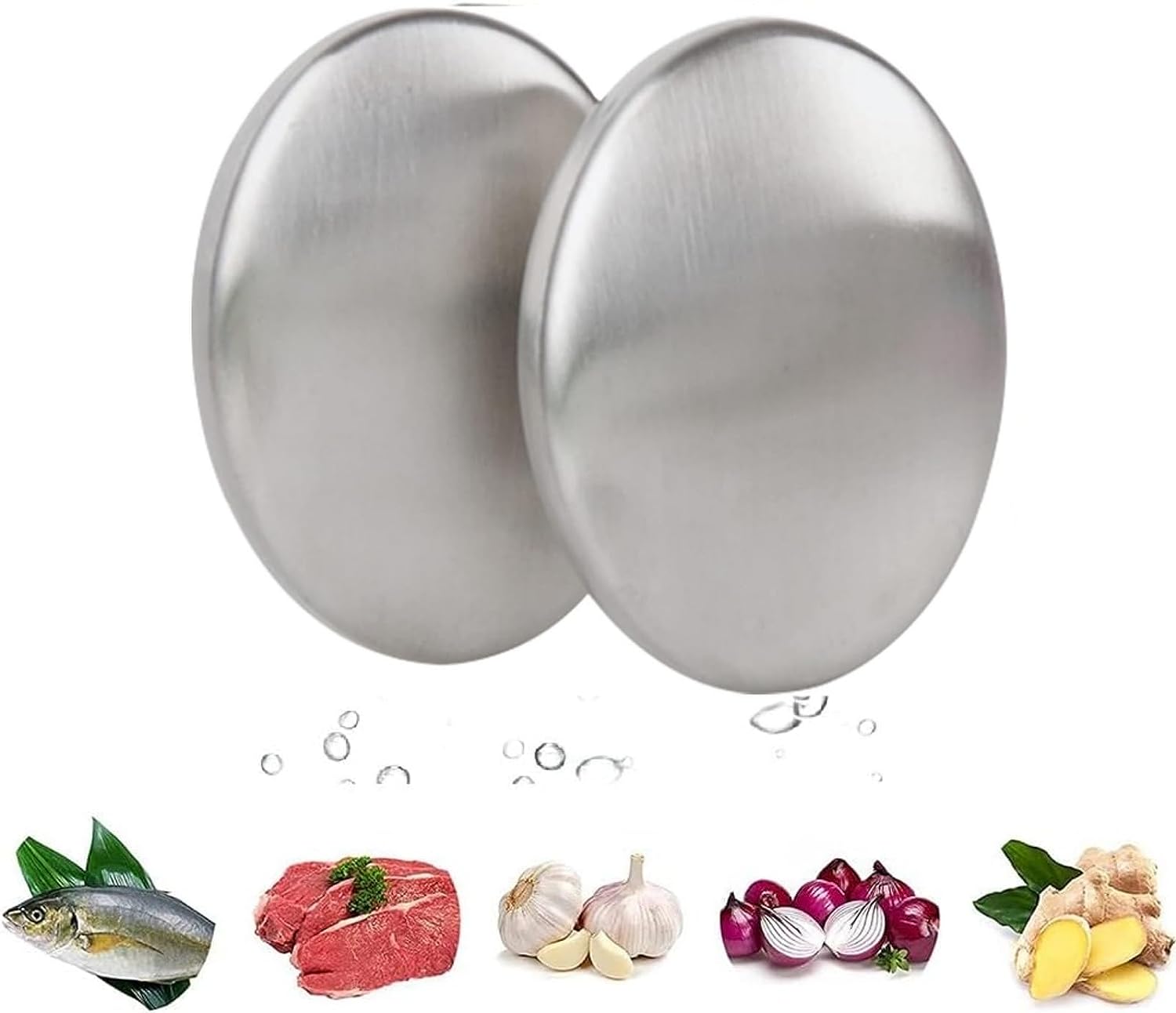 Stainless steel soap deodorant household deodorant soap kitchen utensils 2 pieces kitchen gadgets soap can eliminate the strong smell of onion, fish and garlic on your hands