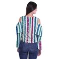 thumbnail image 4 of Moomaya Button Front Cold Shoulder Top Printed  Casual Loose Blouse Short Top, 4 of 4