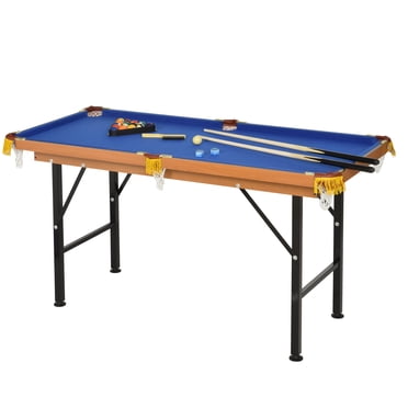Soozier 55" Portable Mini Billiard Table, Foldable Pool Table, Blue