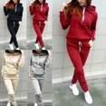 thumbnail image 4 of Femmes 2PCS Ensemble Long Dessin Sangles Slim-Fit Sweatshirt et Pantalon de Survêtement Ensemble, 4 of 4