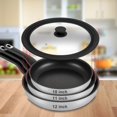 thumbnail image 3 of TESNN Universal Lid for Pots, Pans and Skillets - Tempered Glass Lid with Heat Resistant Silicone Rim Fits 10" - 12" Diameter Cookware, Replacement Lid for Frying Pan and Cast Iron Skillet(10"11"1, 3 of 7