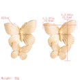 thumbnail image 2 of Boucles d'Oreilles Texture Métallique Deux Papillons Style Féminin, 2 of 5