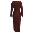 thumbnail image 4 of UPPADA Robe de Cocktail pour Femmes à Manches Longues Robe d'Invitée de Mariage Fente Latérale Jolie Robe Formelle Évasée Taille Haute Robe de Fête Robe de Bal Robe de Cocktail Liquidation, 4 of 6