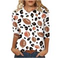thumbnail image 1 of Blouses pour Femmes T-Shirt Imprimé Manches 3/4 Blouse Col Rond Décontracté, Blouses pour Femmes T-Shirts pour Femmes, Blouses pour Femmes Décontractées, 1 of 5